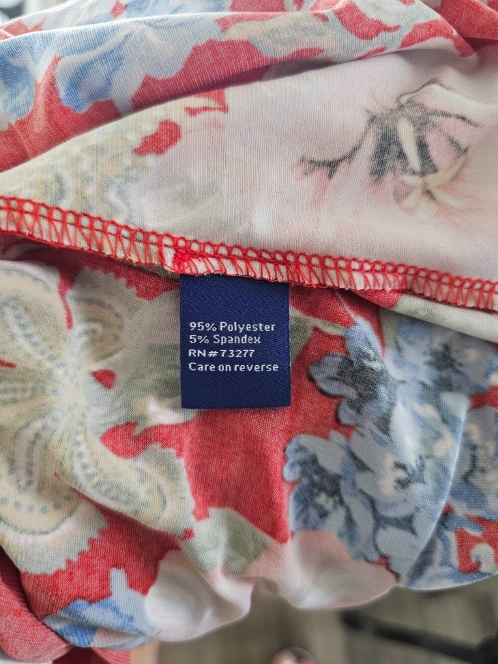 Apt. 9 Red Floral Sleeveless Midi Dress with Blue and Green Blooms - Picture 4 of 12